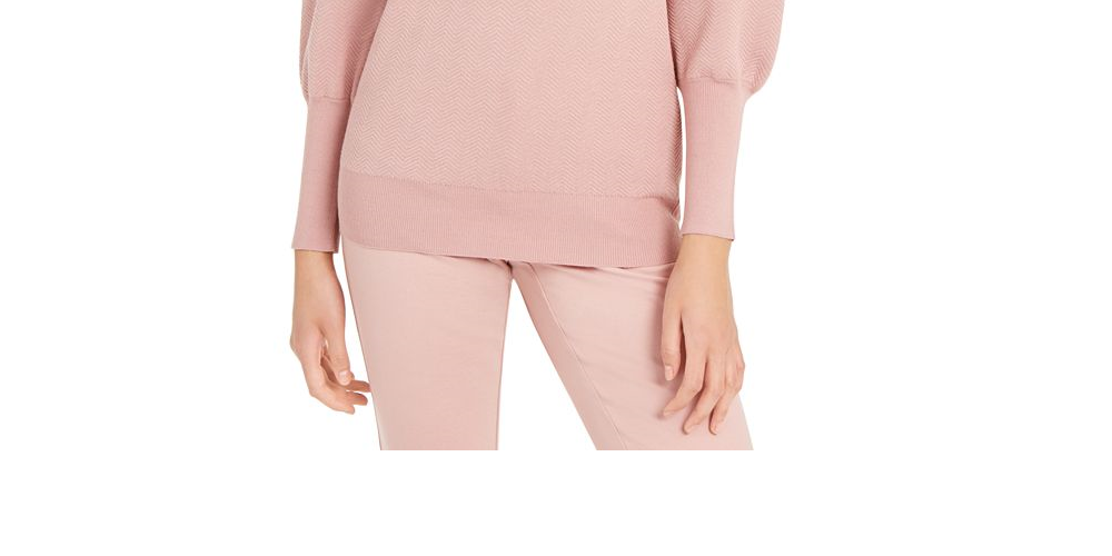 Suéter feminino Alfani com manga bufante rosa tamanho 2XL