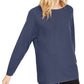 INC International Concepts Camiseta feminina com gola redonda e manga dolman canelada, tamanho médio, azul