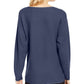 INC International Concepts Camiseta feminina com gola redonda e manga dolman canelada, tamanho médio, azul