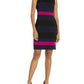 Vestido justo feminino Tommy Hilfiger Petite Scuba Crepe Colorblock, preto, tamanho 2 P