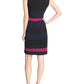 Vestido justo feminino Tommy Hilfiger Petite Scuba Crepe Colorblock, preto, tamanho 2 P
