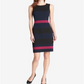 Vestido justo feminino Tommy Hilfiger Petite Scuba Crepe Colorblock, preto, tamanho 2 P