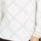 Blusa de malha xadrez feminina Charter Club, branca, tamanho XS