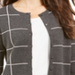 Cardigan feminino Charter Club com botões Windowpane - Cinza mesclado, tamanho grande