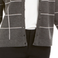 Cardigan feminino Charter Club com botões Windowpane - Cinza mesclado, tamanho grande