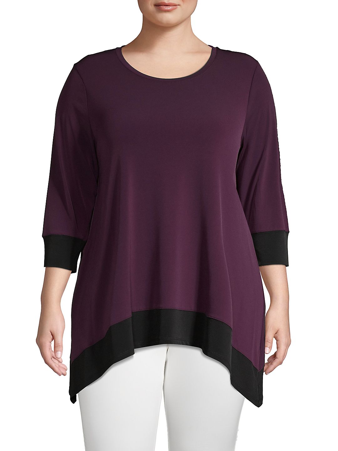 Túnica Calvin Klein Plus Colorblocked com Bainha em Lenço Vermelha Tamanho 2XL