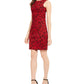 Vestido Calvin Klein Petite Starburst Shift Preto/Vermelho Tamanho 10 Petite