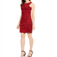 Vestido Calvin Klein Petite Starburst Shift Preto/Vermelho Tamanho 10 Petite