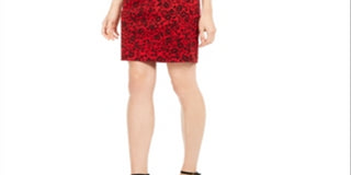 Vestido Calvin Klein Petite Starburst Shift Preto/Vermelho Tamanho 10 Petite