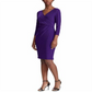 Vestido Petite Jersey Lauren Ralph Lauren com manga três quartos, roxo, tamanho 10P