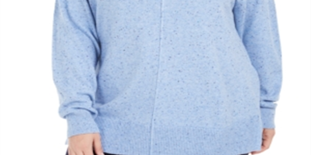 Karen Scott Suéter Feminino Gola Falsa Azul Tamanho 0X
