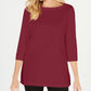 Karen Scott Blusa Túnica Feminina Manga 3/4 Gola Canoa Vermelha Tamanho Médio