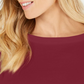 Karen Scott Blusa Túnica Feminina Manga 3/4 Gola Canoa Vermelha Tamanho Médio