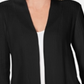 Karen Scott Cardigan feminino de algodão texturizado, preto profundo, tamanho XS