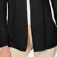 Karen Scott Cardigan feminino de algodão texturizado, preto profundo, tamanho XS