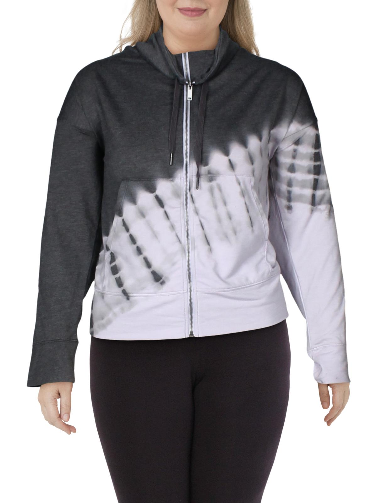 Ideologia Moletom feminino com zíper e gola funil, cinza, tamanho 2XL