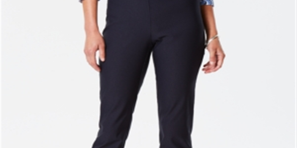 Calças femininas Charter Club Cambridge Skinny Pull-on com controle de barriga, azul marinho profundo, tamanho 10 S