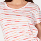 Blusa com amarração lateral Brushstroke Bliss feminina Style &amp; Co, rosa, tamanho pequeno G