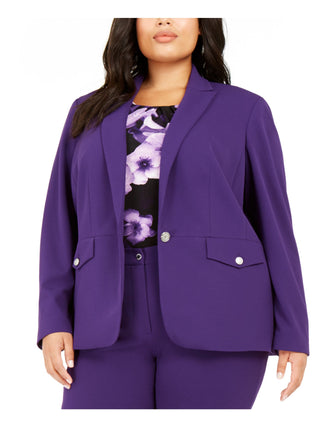 Calvin Klein Blazer Feminino para Usar no Trabalho, Jaqueta Roxa, Tamanho 16W