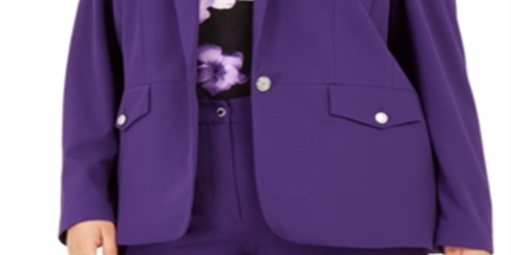 Calvin Klein Blazer Feminino para Usar no Trabalho, Jaqueta Roxa, Tamanho 16W