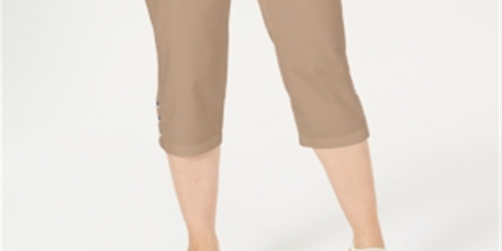 Calça Capri Karen Scott Feminina com Botões Marrom Tamanho 14