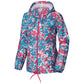 Jaqueta corta-vento feminina Columbia estampada azul, vários tamanhos, 2X
