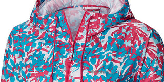 Jaqueta corta-vento feminina Columbia estampada azul, vários tamanhos, 2X