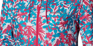 Jaqueta corta-vento feminina Columbia estampada azul, vários tamanhos, 2X