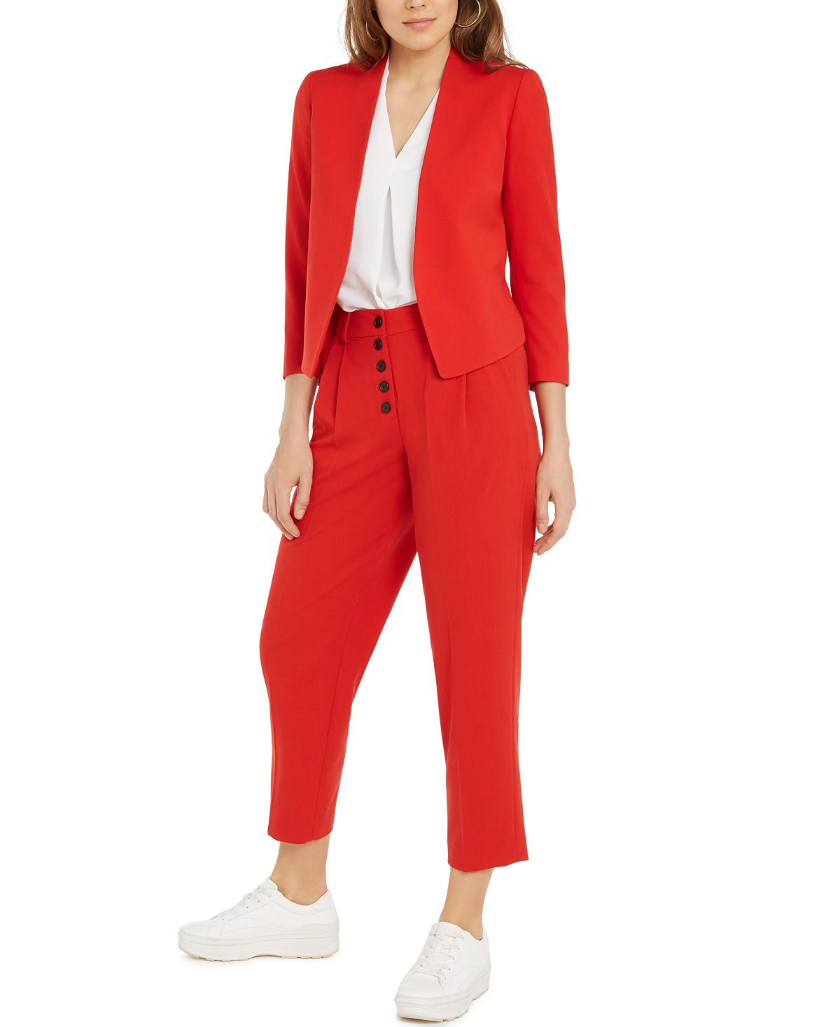 Blazer feminino Bar III Soft Open Vermelho Tamanho 1X