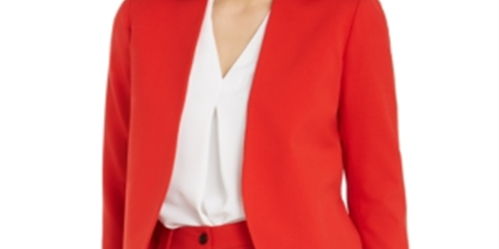 Blazer feminino Bar III Soft Open Vermelho Tamanho 1X