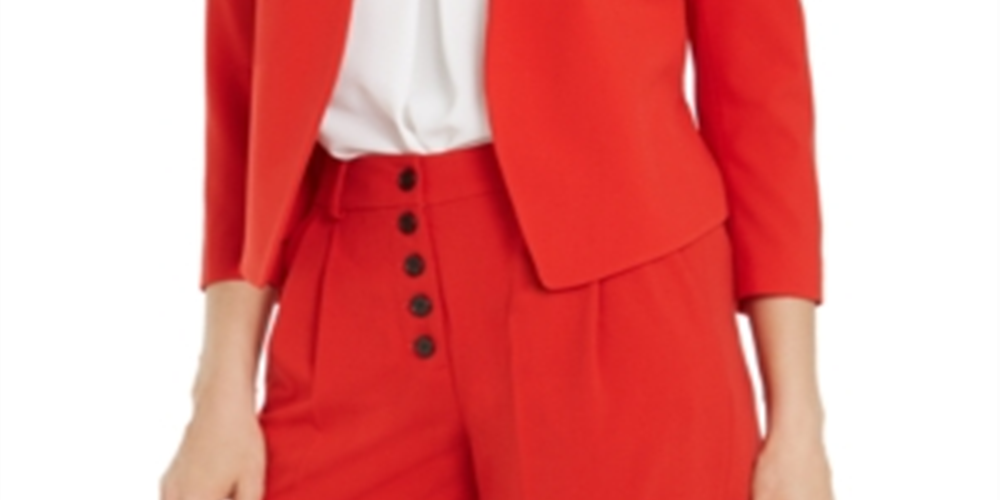 Blazer feminino Bar III Soft Open Vermelho Tamanho 1X