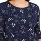 Camiseta feminina estampada de algodão pima Charter Club, azul, tamanho P