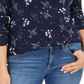Camiseta feminina estampada de algodão pima Charter Club, azul, tamanho P