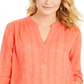 Top texturizado com decote em V feminino Style &amp; Co Tangerine Dream tamanho XXL