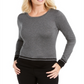 Karen Scott Top Feminino Petite Colorblocked Carvão Combinação Mescla Preto Tamanho Petite S