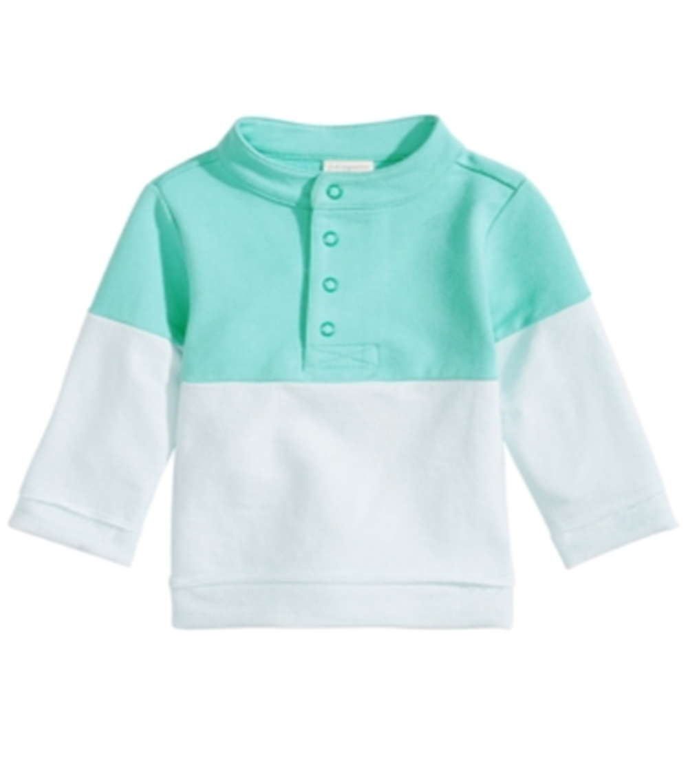 Pulôver de gola alta com blocos de cores para bebês meninos First Impressions, azul, tamanho 12 meses