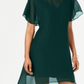 Vestido evasê de chiffon com sobreposição Adrianna Papell Hunter Preto Tamanho M
