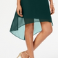 Vestido evasê de chiffon com sobreposição Adrianna Papell Hunter Preto Tamanho M