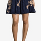Vestido de coquetel curto com alças e decote halter floral feminino Xscape, azul, tamanho 10, pequeno