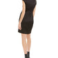 Vestido feminino estampado sem mangas com decote em V acima do joelho, tamanho 10 P, preto, tamanho 10