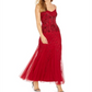 Vestido de festa Adrianna Papell com contas - Vermelho Cranberry, tamanho 4