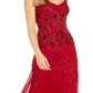 Vestido de festa Adrianna Papell com contas - Vermelho Cranberry, tamanho 4