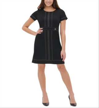 Vestido feminino TOMMY HILFIGER manga curta acima do joelho preto tamanho 18