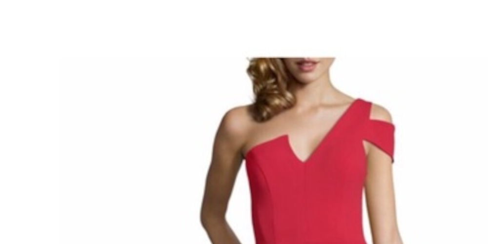 Vestido de crepe feminino Betsy &amp; Adam, de um ombro, vermelho, tamanho 4