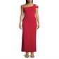 Vestido de crepe feminino Betsy &amp; Adam, de um ombro, vermelho, tamanho 4
