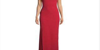 Vestido de crepe feminino Betsy &amp; Adam, de um ombro, vermelho, tamanho 4