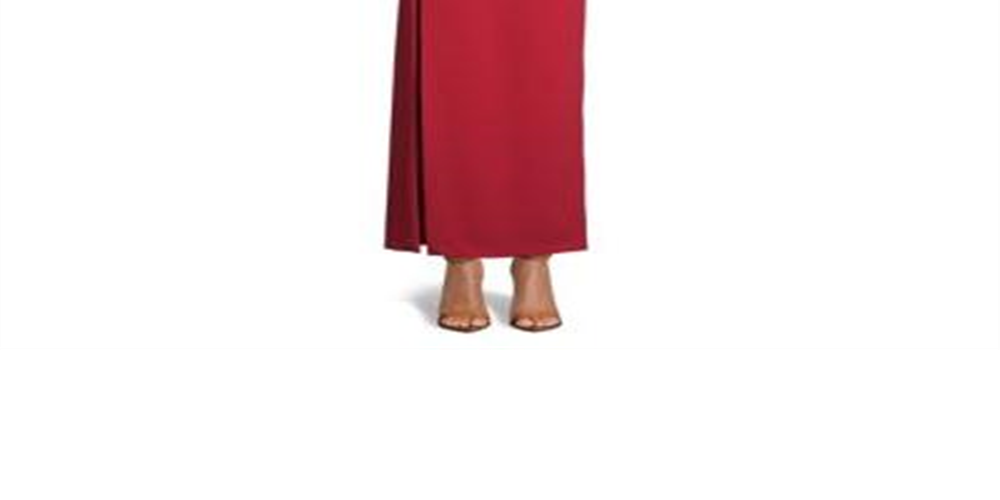 Vestido de crepe feminino Betsy &amp; Adam, de um ombro, vermelho, tamanho 4
