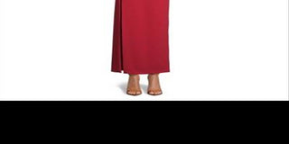 Vestido de crepe feminino Betsy &amp; Adam, de um ombro, vermelho, tamanho 4