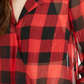Body feminino xadrez metálico Bar III vermelho tamanho pequeno