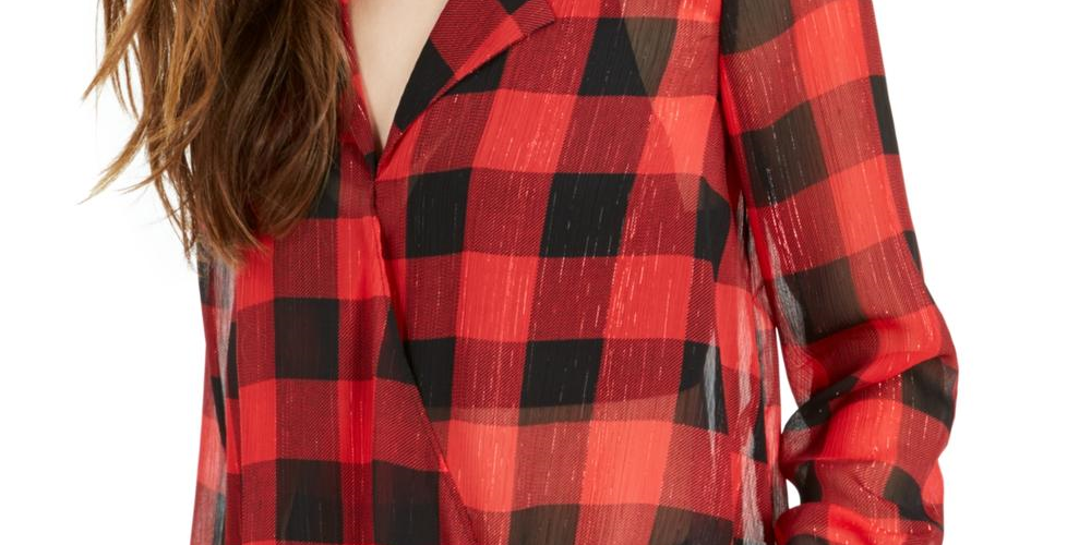 Body feminino xadrez metálico Bar III vermelho tamanho pequeno